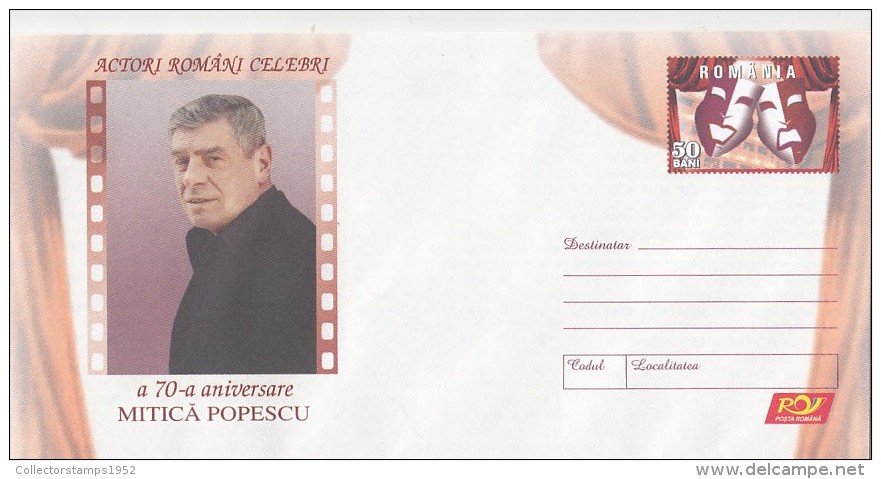 2261FM- ACTORS, MITICA POPESCU, COVER STATIONERY, 2006, ROMANIA - Cinema