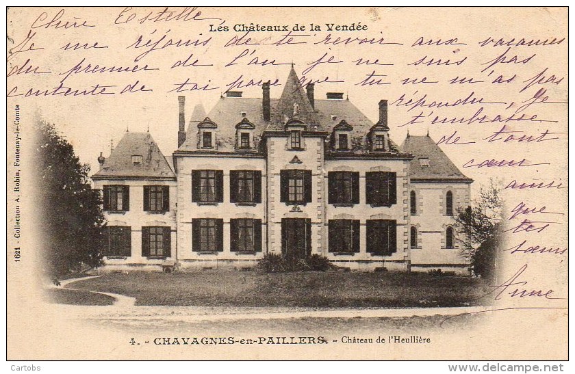 85 Les Châteaux De La Vendée  CHAVAGNES-en-PAILLERS  Château De L'Heullière - Autres & Non Classés
