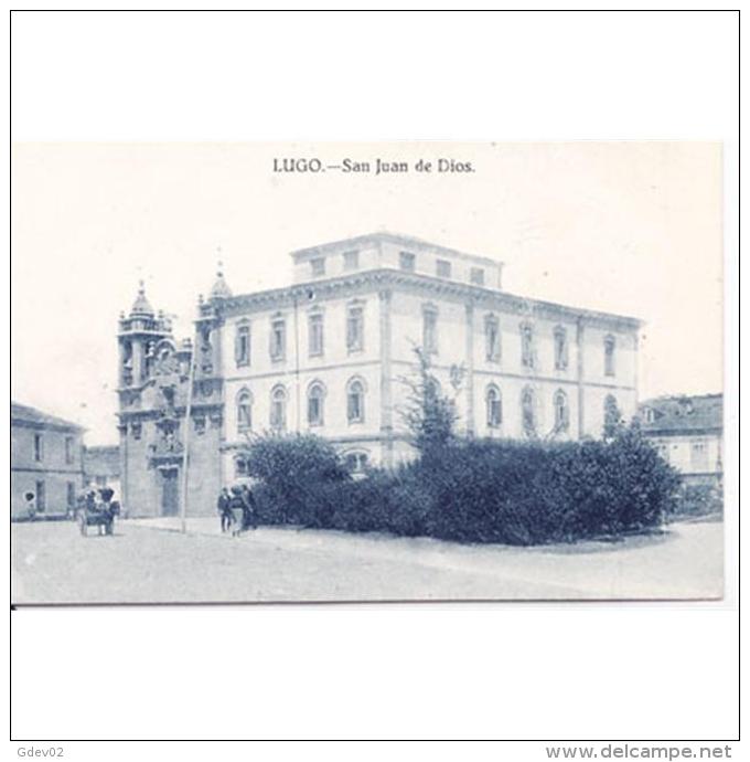 LGOTP8258AA-LFTD10774.Tarje Ta Postal De LUGO.Arboles,calles.carro  Y Edificios.SAN JUAN DE DIOS De Lugo - Lugo