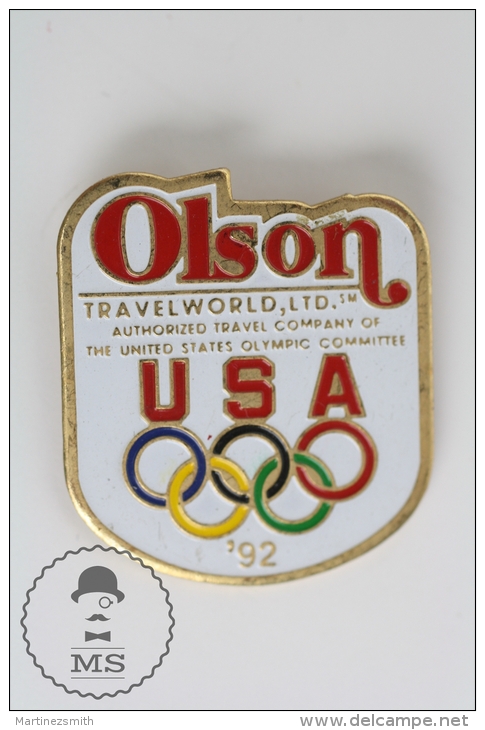 Olympic Games Barcelona 1992 - Olson Travel World Company Advertising  - Pin Badges #PLS - Juegos Olímpicos
