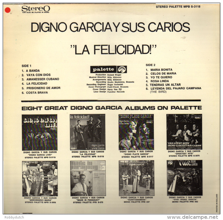 * LP *  DIGNO GARCIA Y SUS CARIOS - LA FELICIDAD! (Holland 1968 Mint!!!) - Andere - Spaans