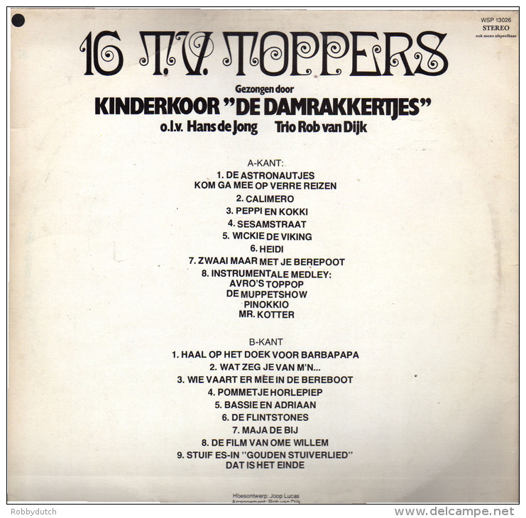 * LP *  16 T.V. TOPPERS - De DAMRAKKERTJES - Bambini