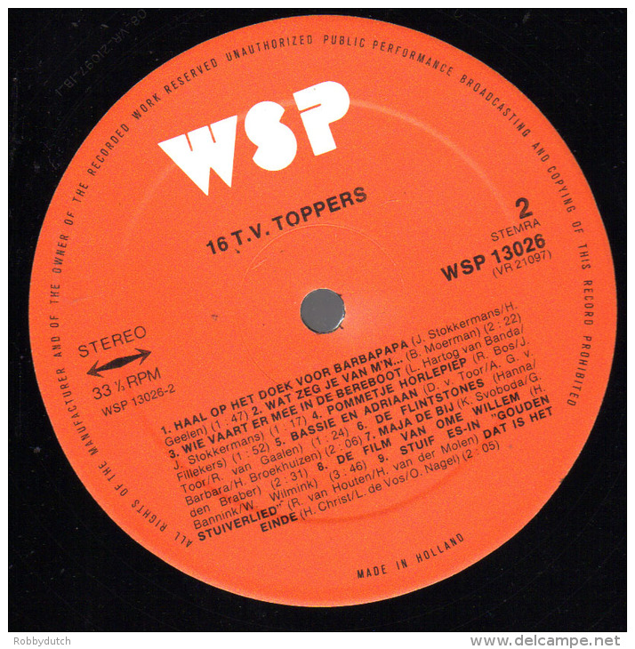 * LP *  16 T.V. TOPPERS - De DAMRAKKERTJES - Kinderlieder