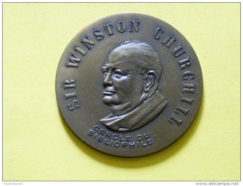 MEDAILLE   " SIR WINSTON CHURCHILL"    CERCLE DU BIBLIOPHILE - Sonstige & Ohne Zuordnung