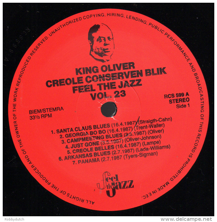 * LP *  KING OLIVER CREOLE CONSERVEN BLIK - FEEL THE JAZZ 23 (Holland 1987 EX-!!!) - Jazz