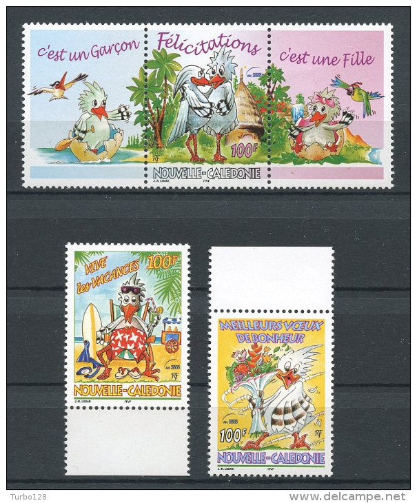 Nlle CALEDONIE 2000  N° 834/836 ** Neufs  Superbe Timbres De Souhaits Oiseaux Birds Cagou - Ongebruikt