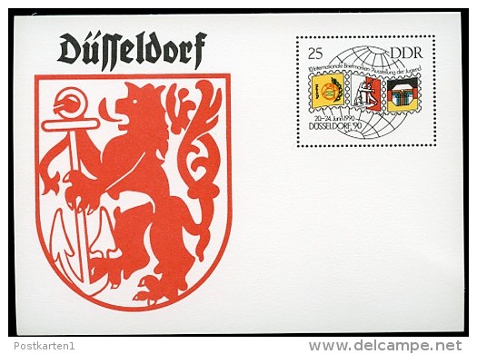 DDR P106 Postkarte Ausstellung  DÜSSELDORF ** 1990 - Cartes Postales - Neuves