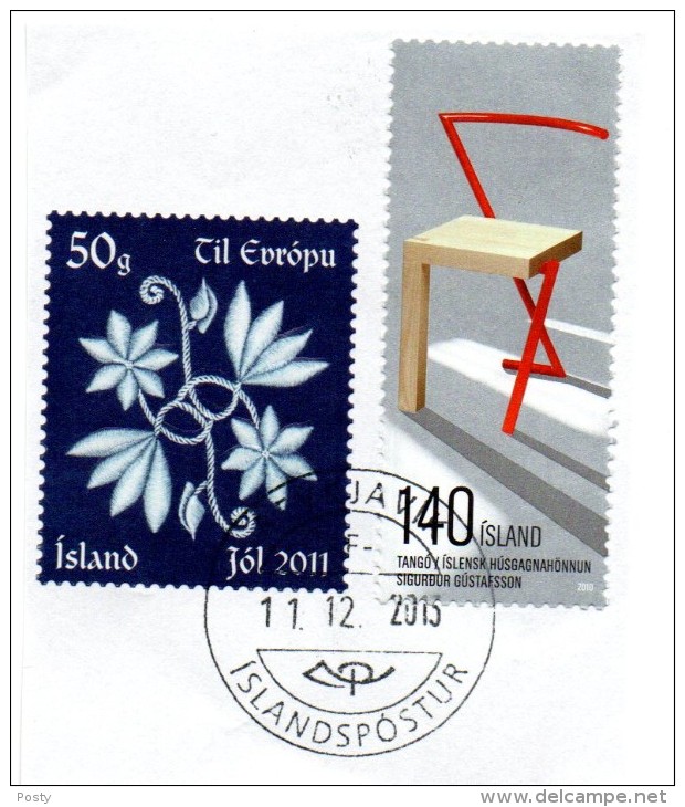 ISLANDE - 2010 - 2011 - CHAISE TANGO - NOEL - Oblitérés - Sur Fragment - Cachet De La Poste - - Gebraucht