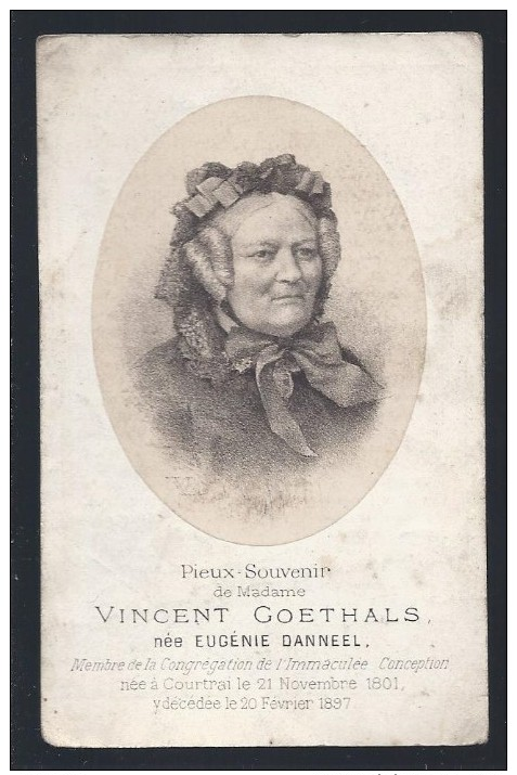 DOODSPRENTJE GOETHALS ( DANNEEL ) ° KORTRIJK 1801 + 1897 - Imágenes Religiosas