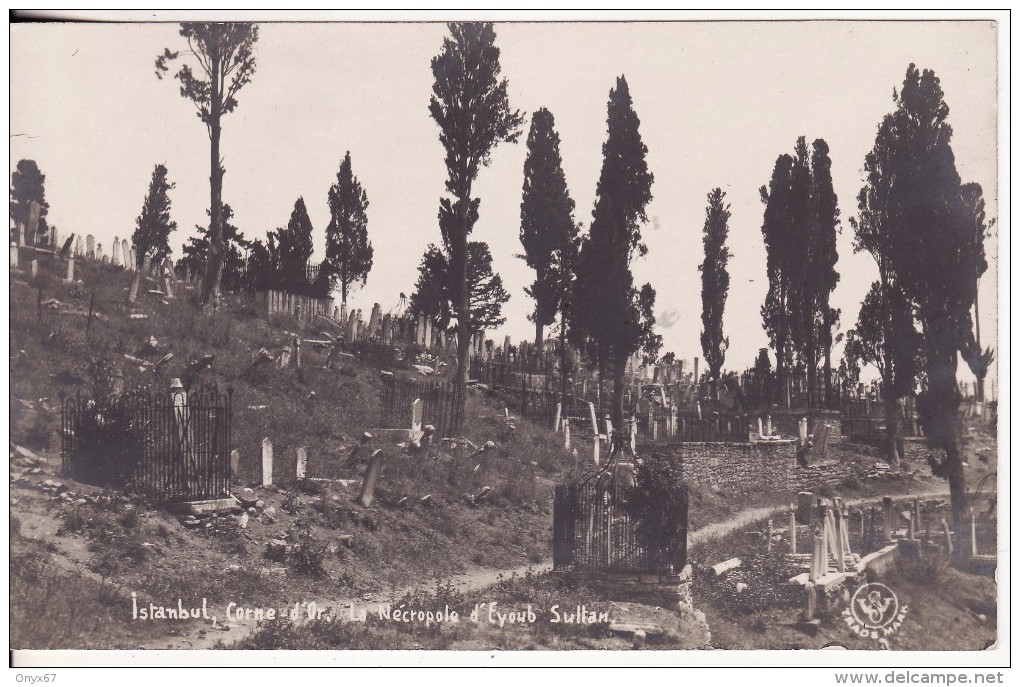 Carte Postale Photo ISTANBUL-ISTAMBOUL (Turquie) Corne D´or-La Nécropole D´Eyoub Sultan-Cimetière-VOIR 2 SCANS - Turquia