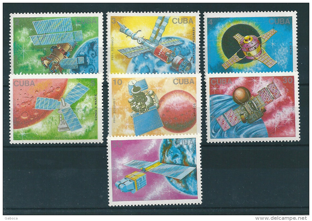0699 Cuba 1988 Space Satellite MNH - América Del Norte