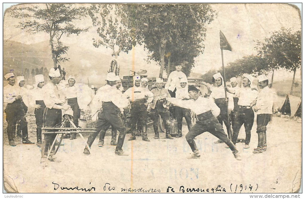 CARTE PHOTO MANOEUVRES DE BERROUAGHIA ECRITE D'ALGER EN 1912 - Otros & Sin Clasificación