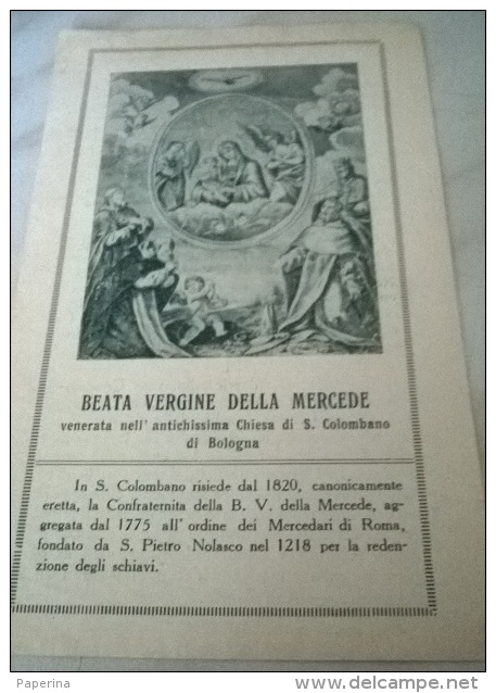 SANTINO BEATA VERGINE DELLA MERCEDE VENERATA NELLA  CHESA DI S. COLOMBANO BOLOGNA - Santini