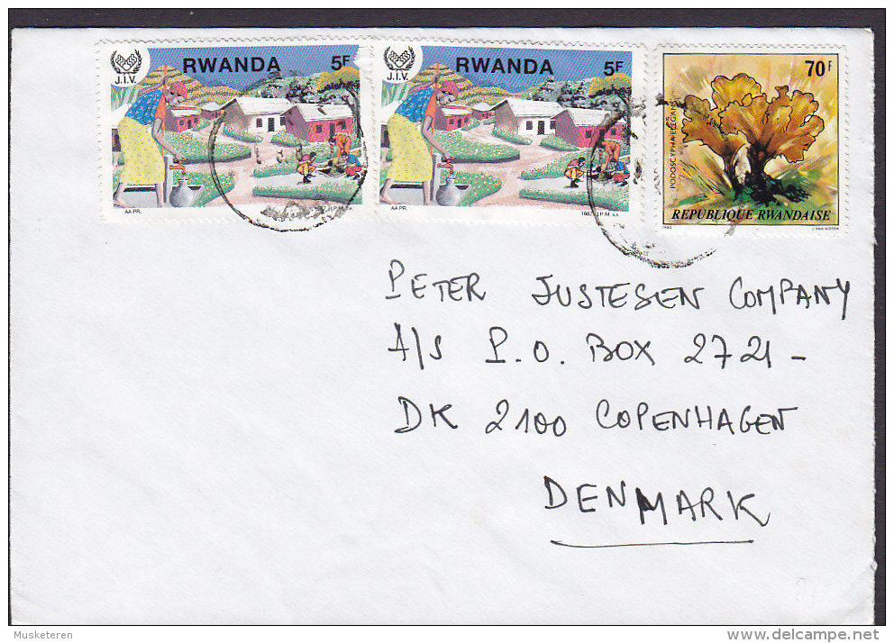 Rwanda KIGALI 1981? Cover Lettre Denmark Mushroom Pilze Champignon Internatationales Jahr Der Behinderten - Autres & Non Classés