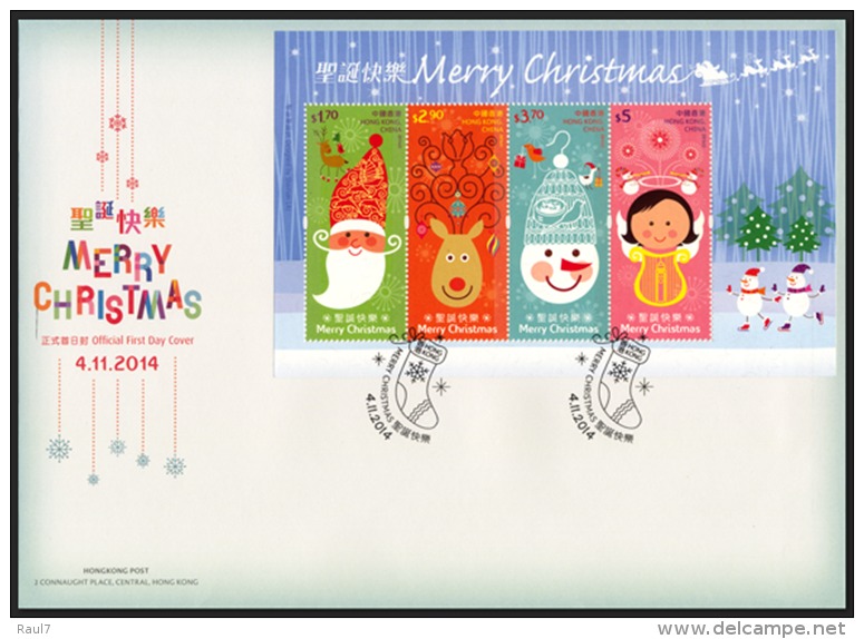 Hong Kong 2014 - Le Père Noël, Noël 2014 - BF FDC - Unused Stamps