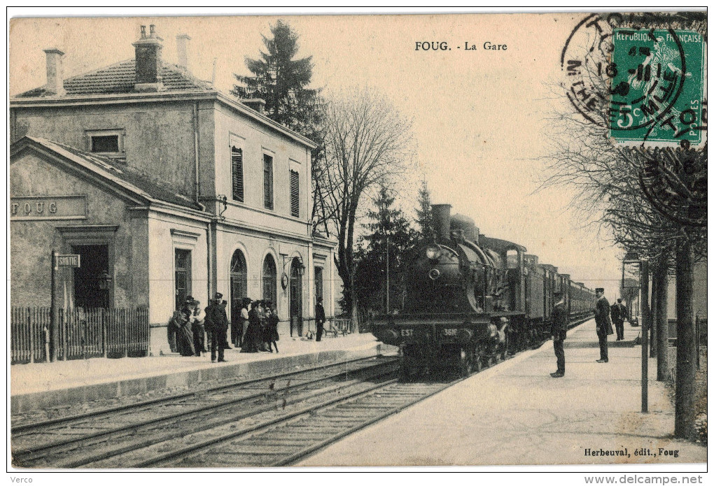 Carte Postale Ancienne De FOUG - LA GARE - Foug