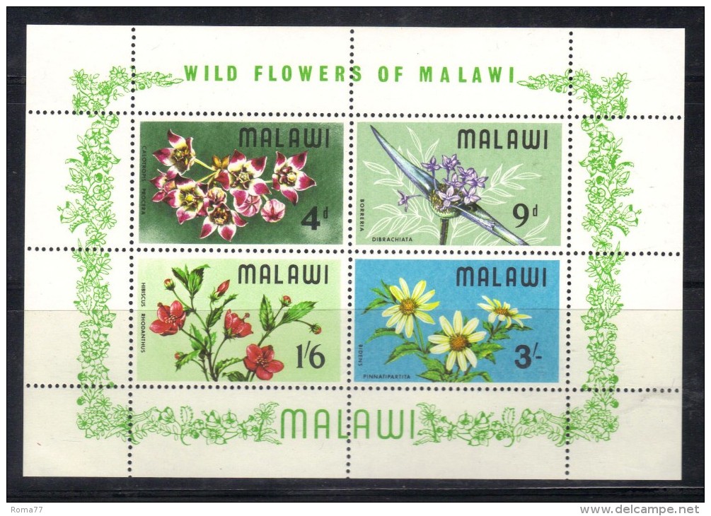 GF332 - MALAWI 1968, BF N. 10  *** MNH . Fiori - Malawi (1964-...)