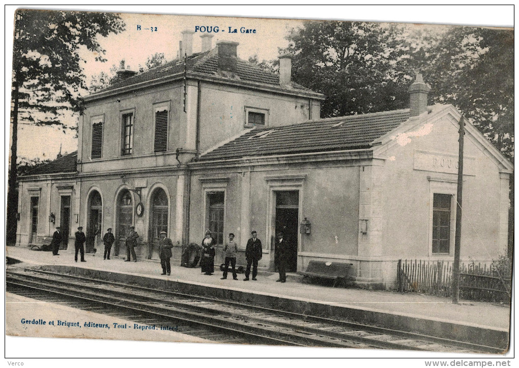 Carte Postale Ancienne De FOUG - LA GARE - Foug