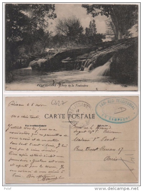 PELISSANNE - Chute De La Touloubre - Cachet Militaire : 145° Rgt Territorial En Campagne    (78408) - Pelissanne