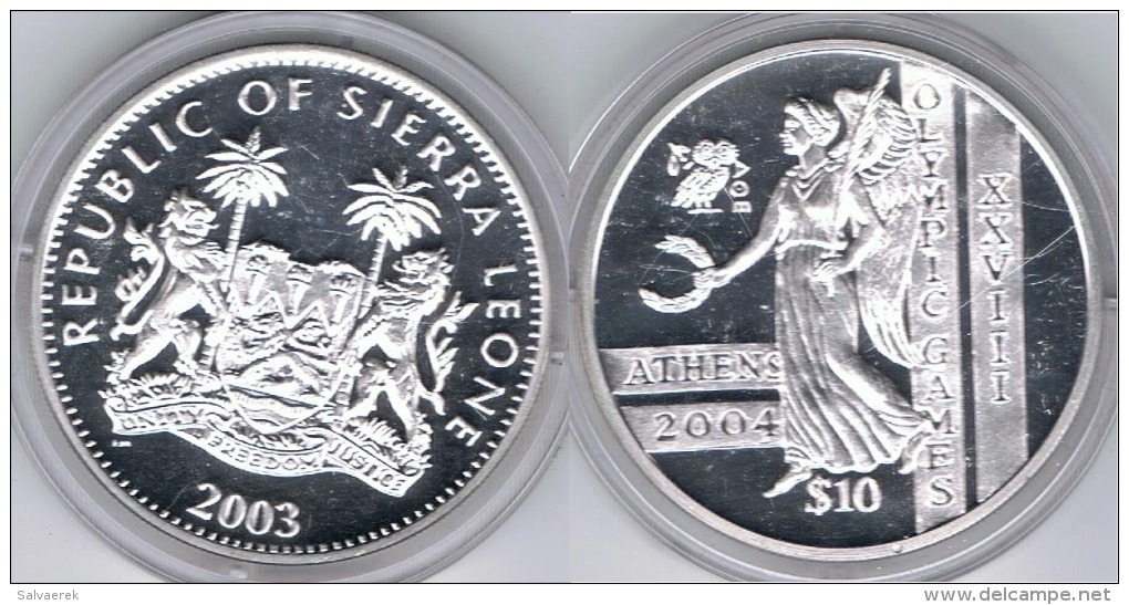 SIERRA LEONA 10 DOLLARS 2003 PLATA SILVER - Sierra Leona