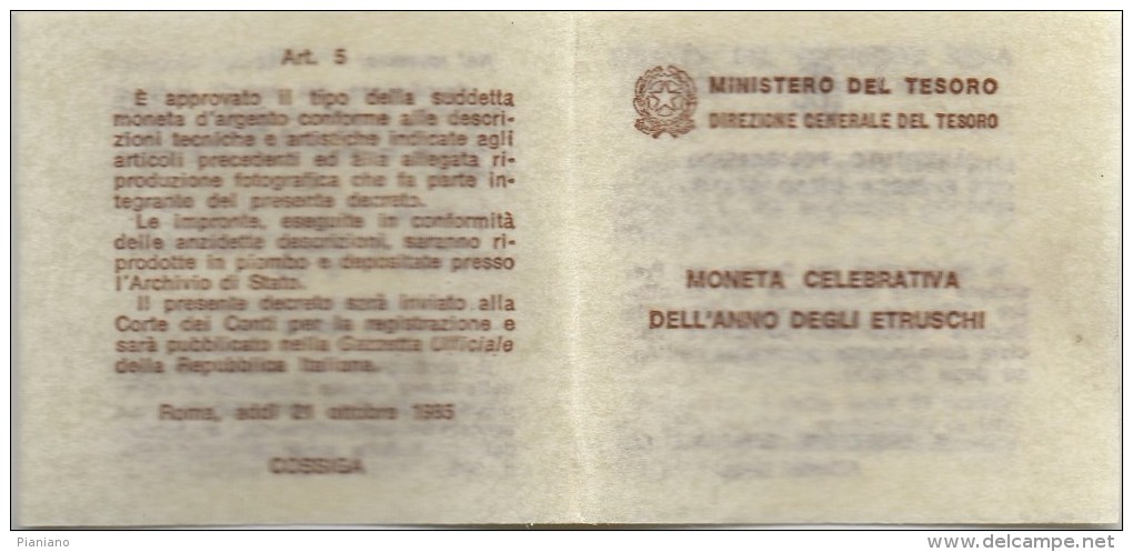 PIA - ITALIA - 1985 : Moneta Da £ 500  - Edizione Zecca - Tiratura - Jahressets & Polierte Platten