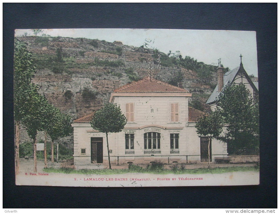 Lamalou Les Bains Postes Et Télégraphe  -  Pons éd. Colorisée 2 Circulée 1914 L205 - Lamalou Les Bains