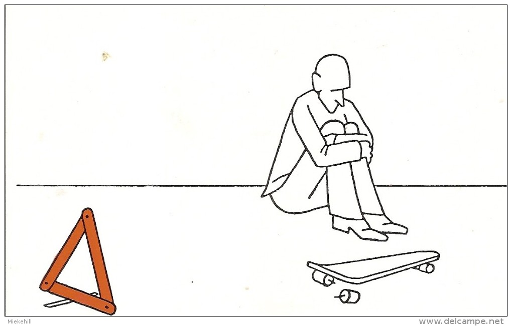 PLANCHE A ROULETTE EN PANNE-illustrateur Royer-patinage-skate - Pattinaggio Artistico