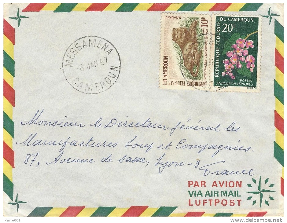 Cameroun Cameroon 1967 Messamena Lion Flower Cover - Kameroen (1960-...)