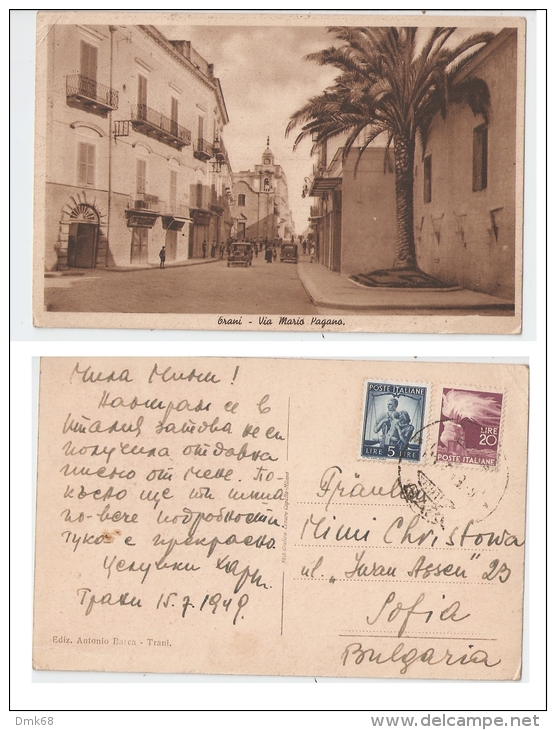 TRANI ( BARLETTA ) VIA MARIO PAGANO - EDIZIONE BARCA 1949 - Trani