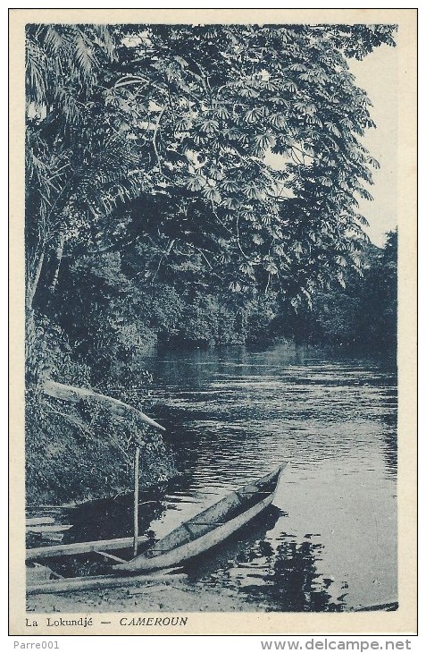 Cameroon Cameroun La Lokundjé River Scene Close To Kribi With Canoe - Kameroen