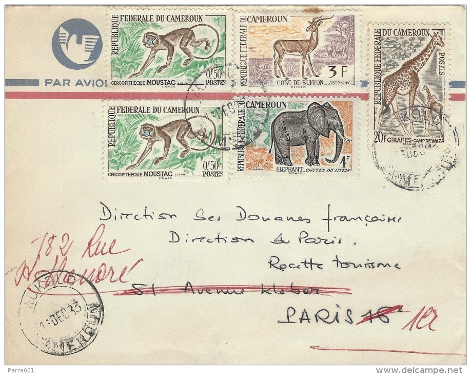 Cameroun Cameroon 1963 Mokolo Giraffe Elephant Kob Antilope Monkey Ape Cover - Kameroen (1960-...)