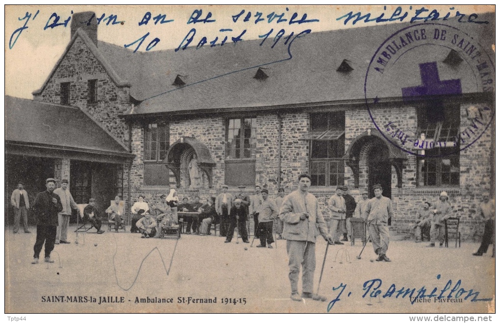 SAINT-MARS-LA-JAILLE -  Ambulance St-Fernand 1914-15  + Cachet - Other & Unclassified