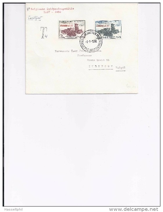 Belgie - Belgique 1030 + 1031 Op Brief Belgische Zuidpoolexpeditie 1958 - Lettres & Documents