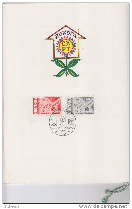 = Jumelage Philatélique France-Belgique-Allemagne Fédérale Timbres Europa 1965 De Ces 3 Pays 25-26-27.9.1965 - 1965