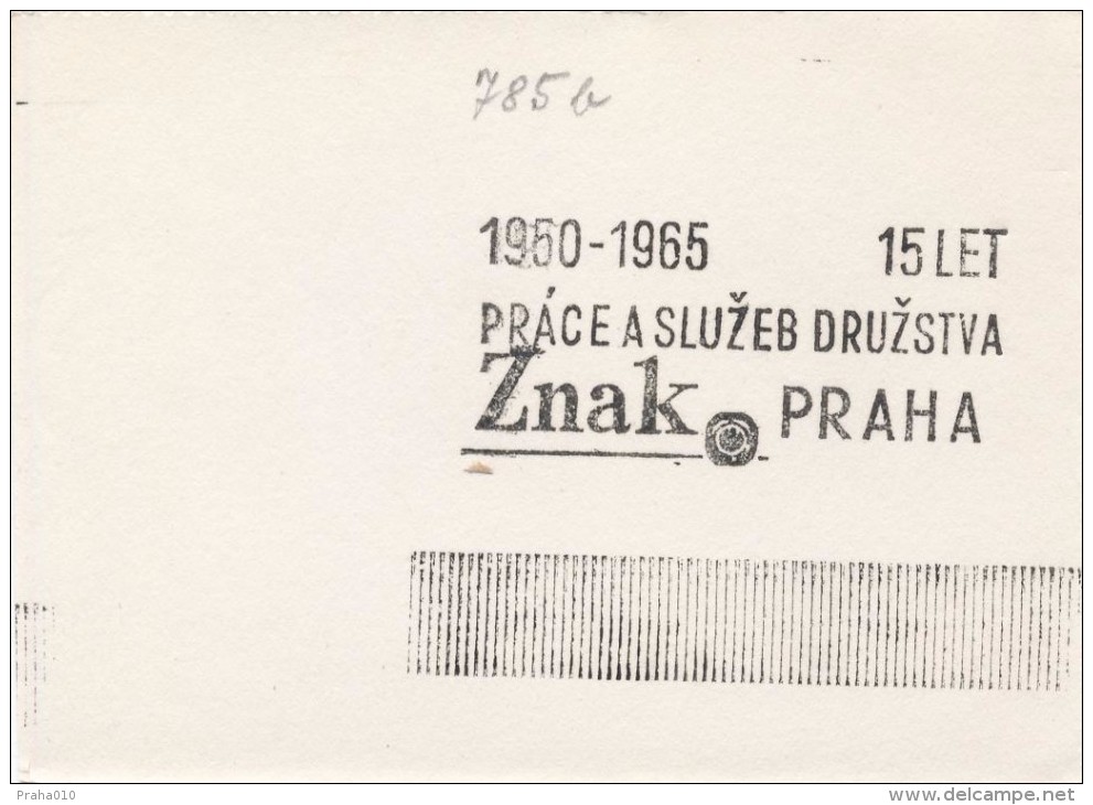 J2055 - Czechoslovakia (1945-79) Control Imprint Stamp Machine (R!): 15 Years Of Work & Service Cooperatives Znak Prague - Proofs & Reprints