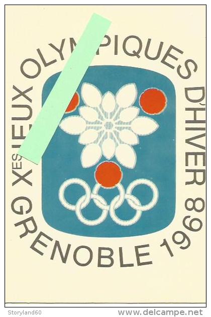 Jeux Olympiques D'hiver De 1968. Carte De L'emblème Officiel - Jeux Olympiques