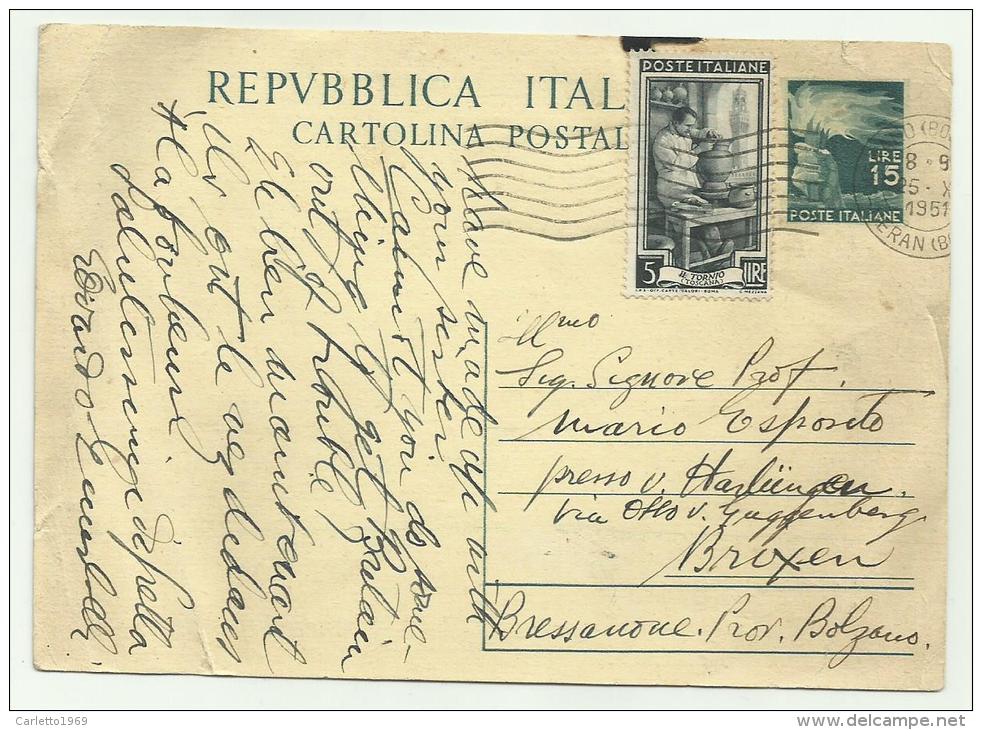 Cart. Postale Spedita 24-10-1951 - 1961-70: Marcophilia