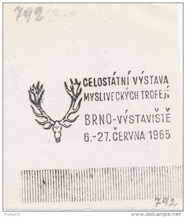 J2070 - Czechoslovakia (1945-79) Control Imprint Stamp Machine (R!): National Exhibition Of Hunting Trophies Brno 1965 - Proofs & Reprints