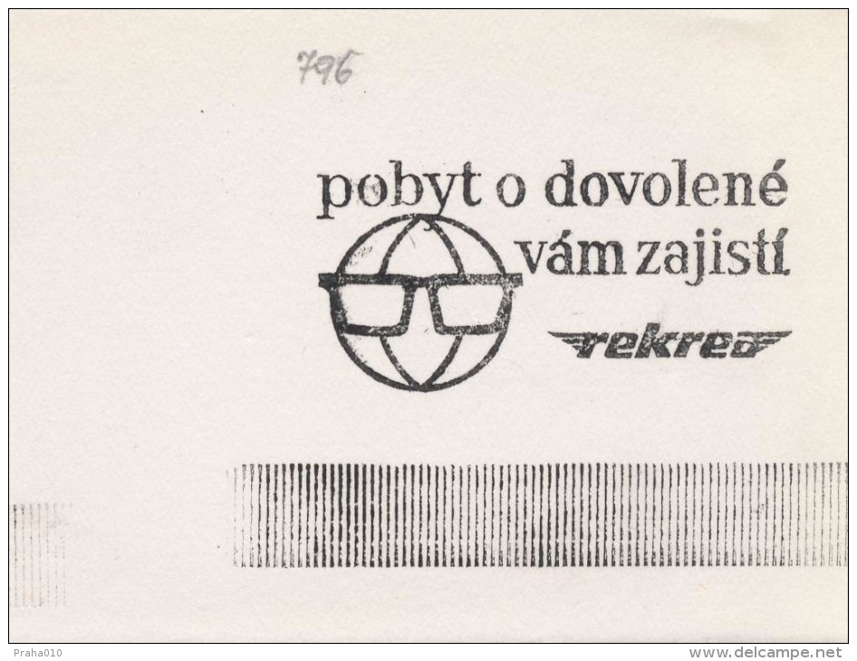 J2080 - Czechoslovakia (1945-79) Control Imprint Stamp Machine (R!): Stay On Holiday Will Ensure REKREA - Proofs & Reprints