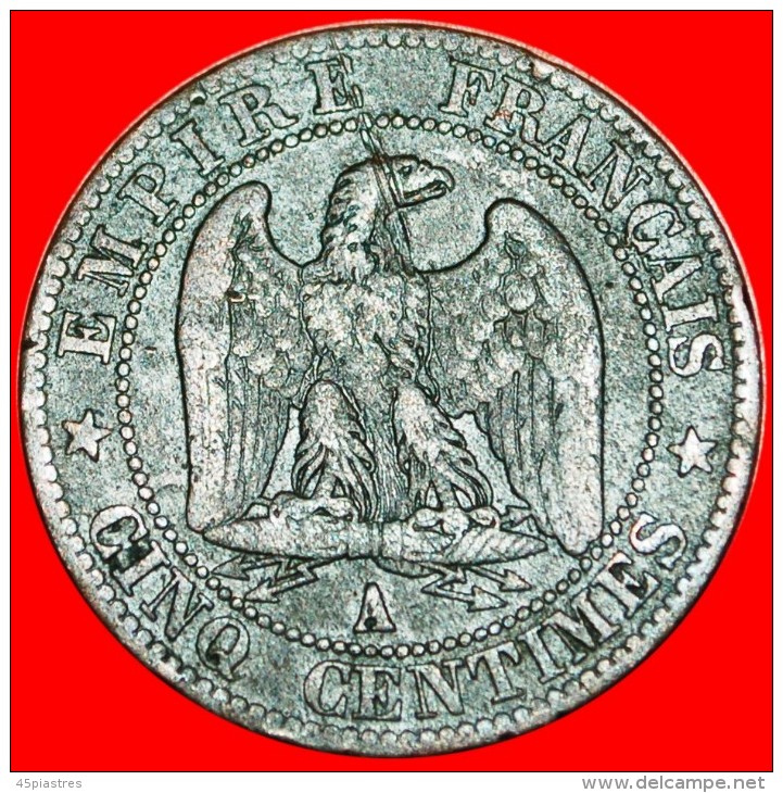 * NAPOLEON III (1852-1870) PARIS: FRANCE ★ 5 CENTIMES 1853A!LOW START &#9733; NO RESERVE! TYPE 1853-1857 - 5 Centimes
