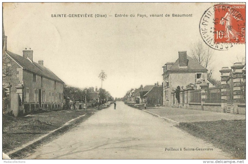 Sainte-Geneviève (Oise) Entrée Du Pays, Venant De Beaumont - Sainte-Geneviève