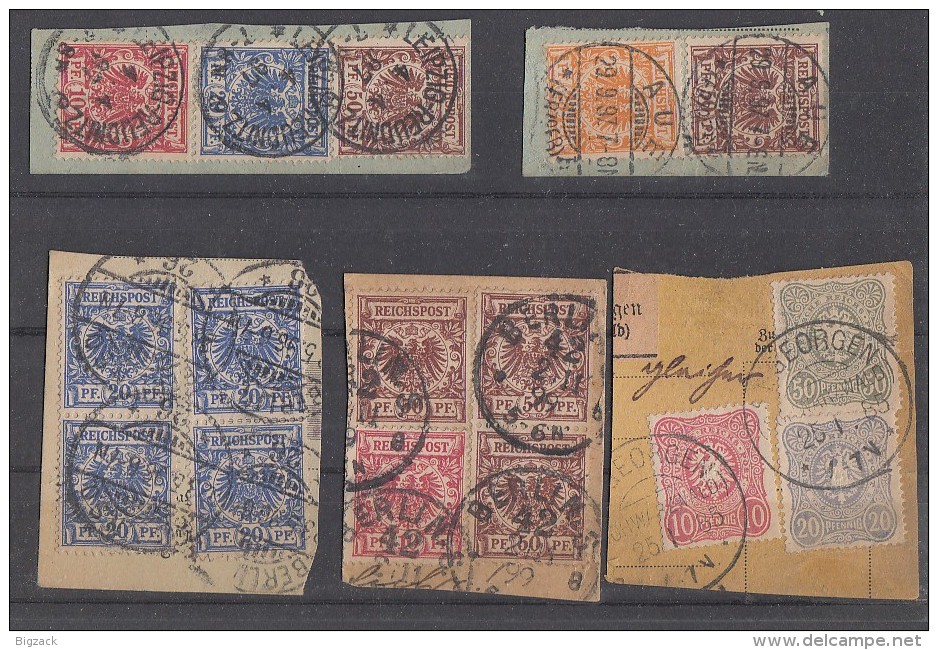 DR Lot 5 Paketkartenausschnitte Krone & Adler Einheiten Ansehen !!!!!!!!!!!! - Vrac (max 999 Timbres)