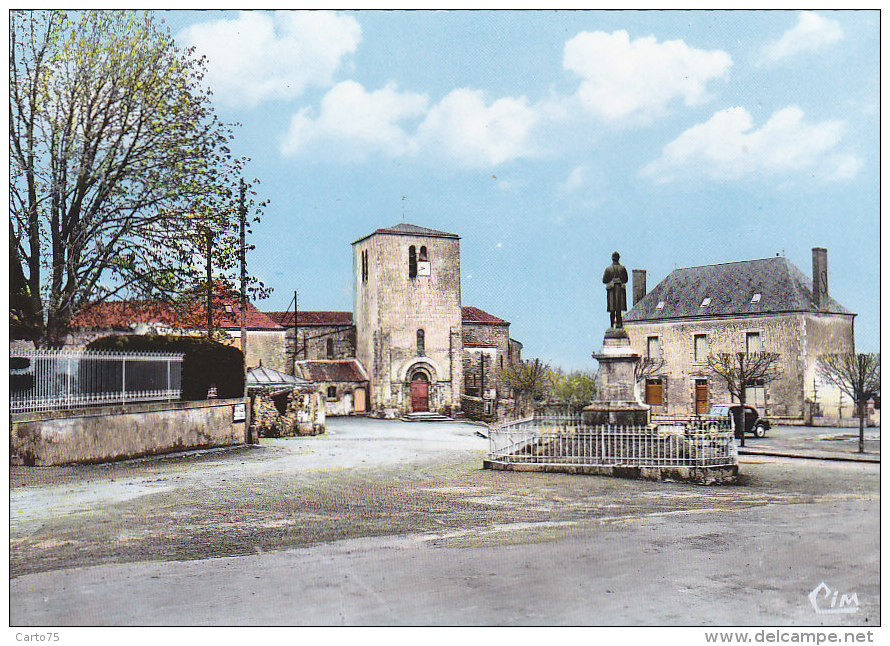 Glenay 79 - Place Eglise Monument Aux Morts - Editeur Combier - Autres & Non Classés