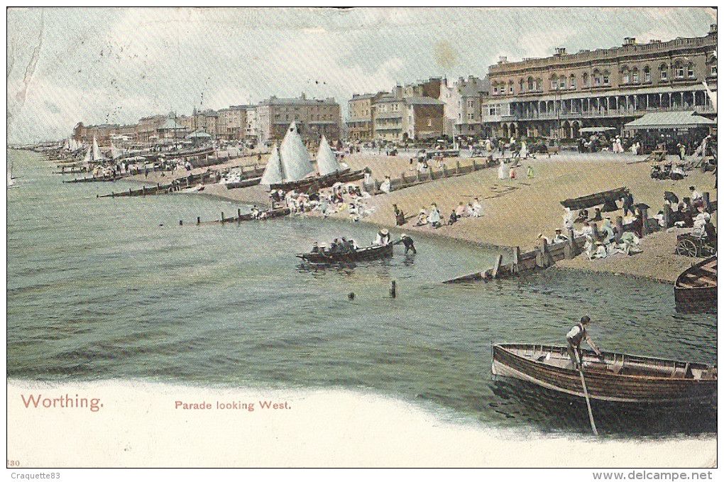 WORTHING   PARADE LOOKING  WEST   CARTE ANIMEE - Worthing