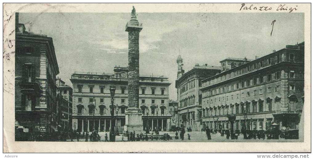 ROMA - PIAZZO COLONNA, Gel.1921, Sonderformatkarte 14 X 6,8 Cm - Sonstige & Ohne Zuordnung