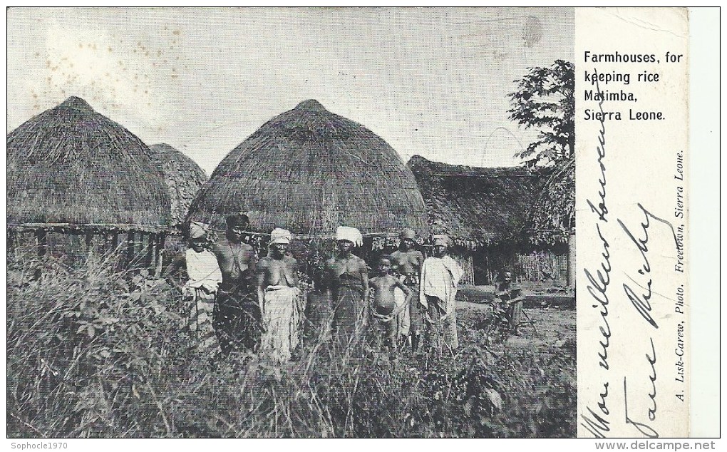 AFRIQUE -   SIERRA LEONE - Groupe D'indigénes Dans Un Village - Gros Plan - Sierra Leone