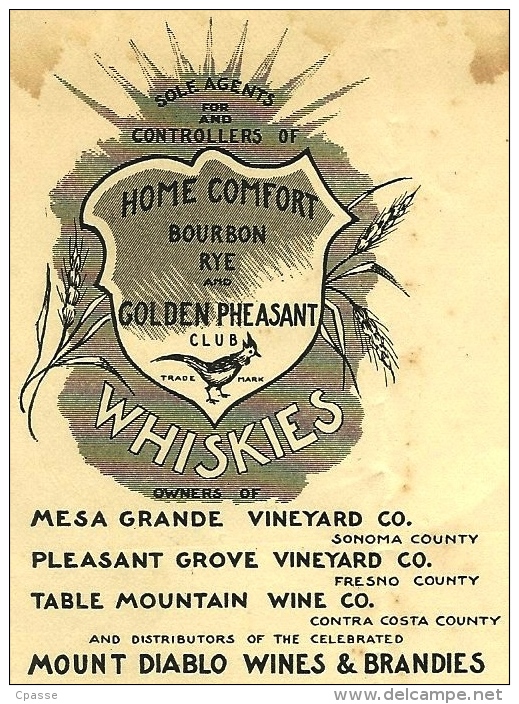 Courrier Commercial Herrscher Samuel Co. San Francisco CA California - Bourbon Rye Whiskies Whiskey Whisky Wines - Verenigde Staten