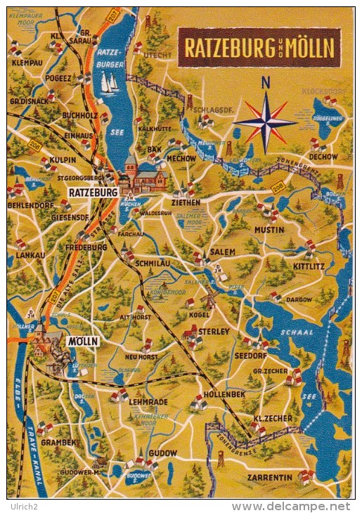 AK Ratzeburg Und Mölln - Landkarte (15443) - Ratzeburg