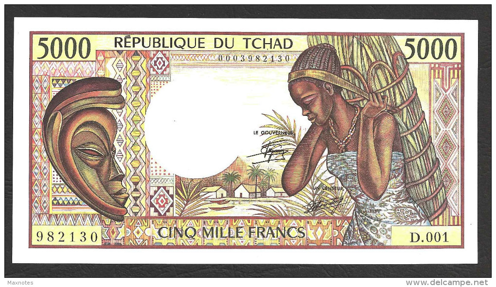 CHAD  : 5000 Francs  - 1984-1991- P11 -  AUNC - Tchad