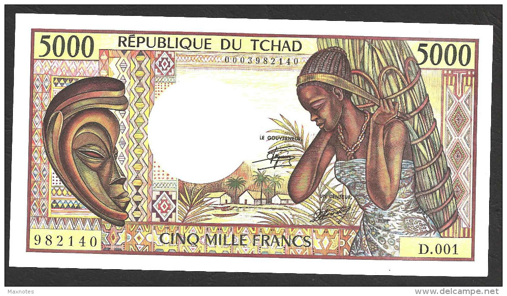 CHAD  : 5000 Francs  - (1984-1991) - P11 -  AUNC - Tsjaad